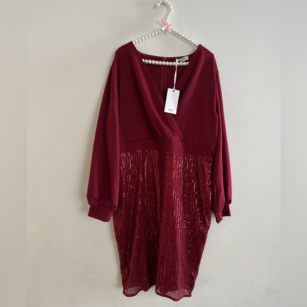 Grace Karin| Midi Sequined Long Sleeve Cocktail Dress - Picture 6 of 15